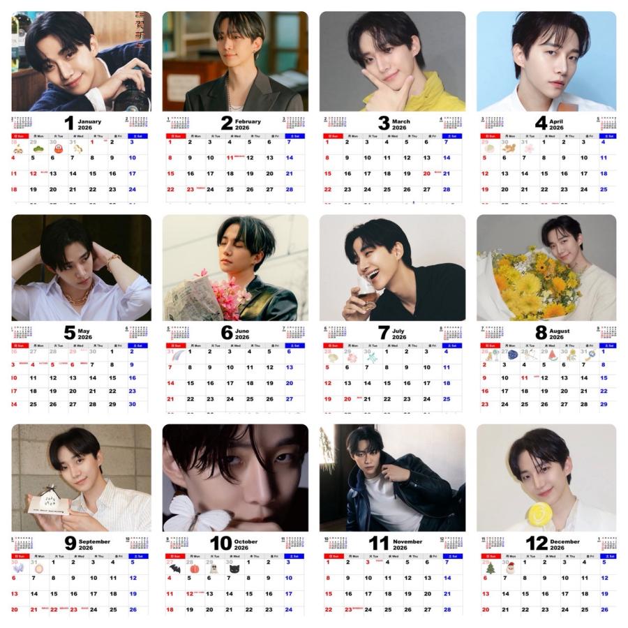 ジュノ 2PM 2026 フォトフレーム付き 卓上 カレンダー 韓流 グッズ