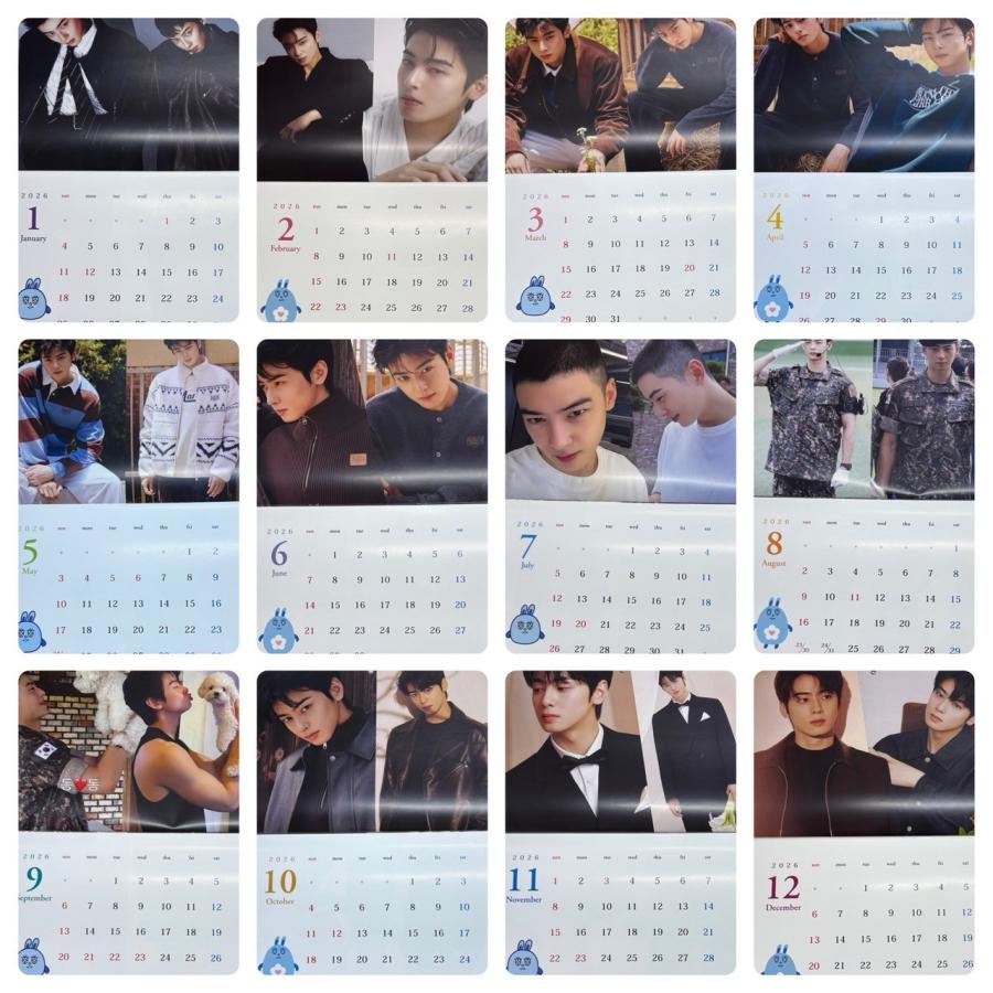 チャウヌ ASTRO アストロ 2026 壁掛け カレンダー 二つ折りタイプ 韓流