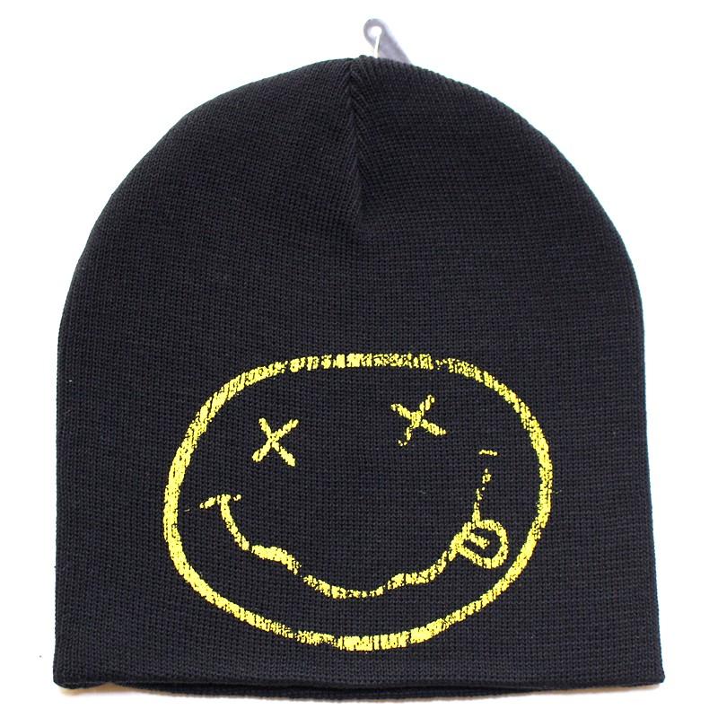 NIRVANA ニルヴァーナ DISTRESSED SMILEY BEANIE オフィシャル ニット