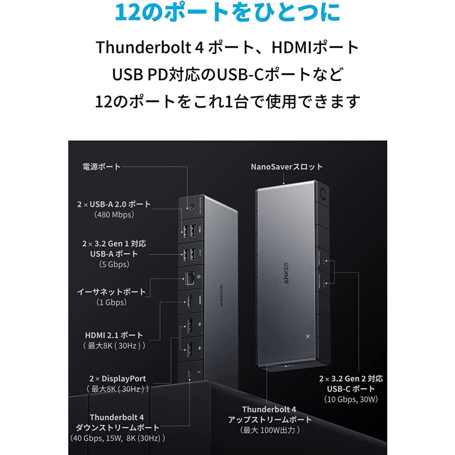 Anker（アンカー） Anker 778 Thunderbolt ドッキングステーション (12