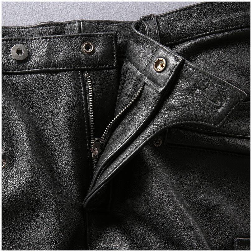 バイクレザーパンツ 本革バイクズボン 牛革ライダーウエア 男ズボン