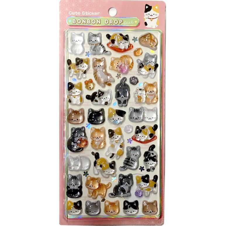 Q-LiA（クーリア） 正規品 ボンボンドロップシール 和柄 シール 和猫