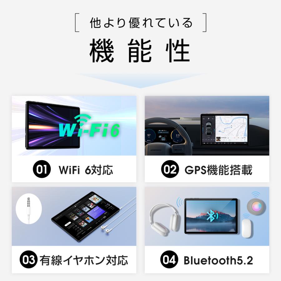 Android14 タブレット PC 本体 10インチ Wi-Fiモデル 12GB+64GB+1TB-TF