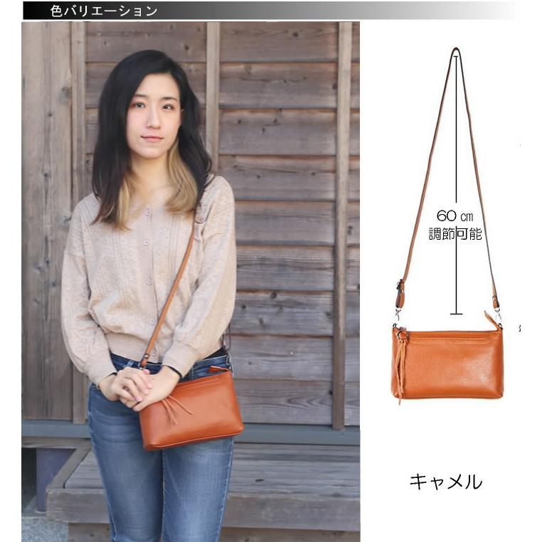 お財布ポシェット 本革 ショルダーバッグ 軽量 コンパクト レディース