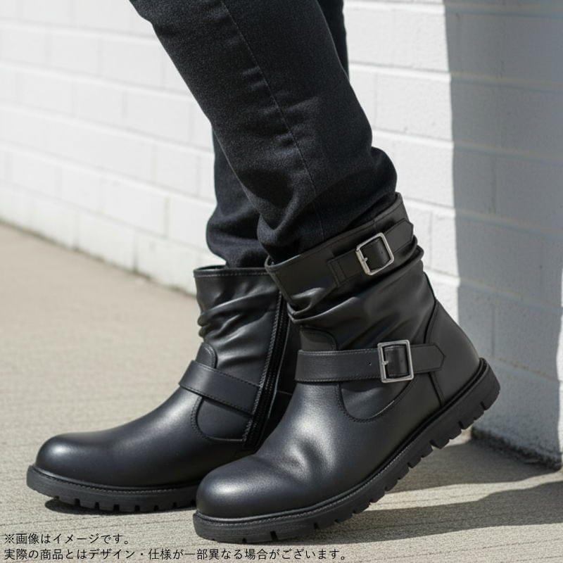 リベルト エンジニア ブーツ メンズ 防水 防滑 雨 レイン 雪 冬 サイド