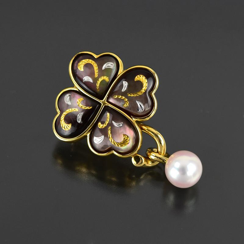 MIKIMOTO（ミキモト） ブローチ 2WAY ピクウェ クローバー 四つ葉