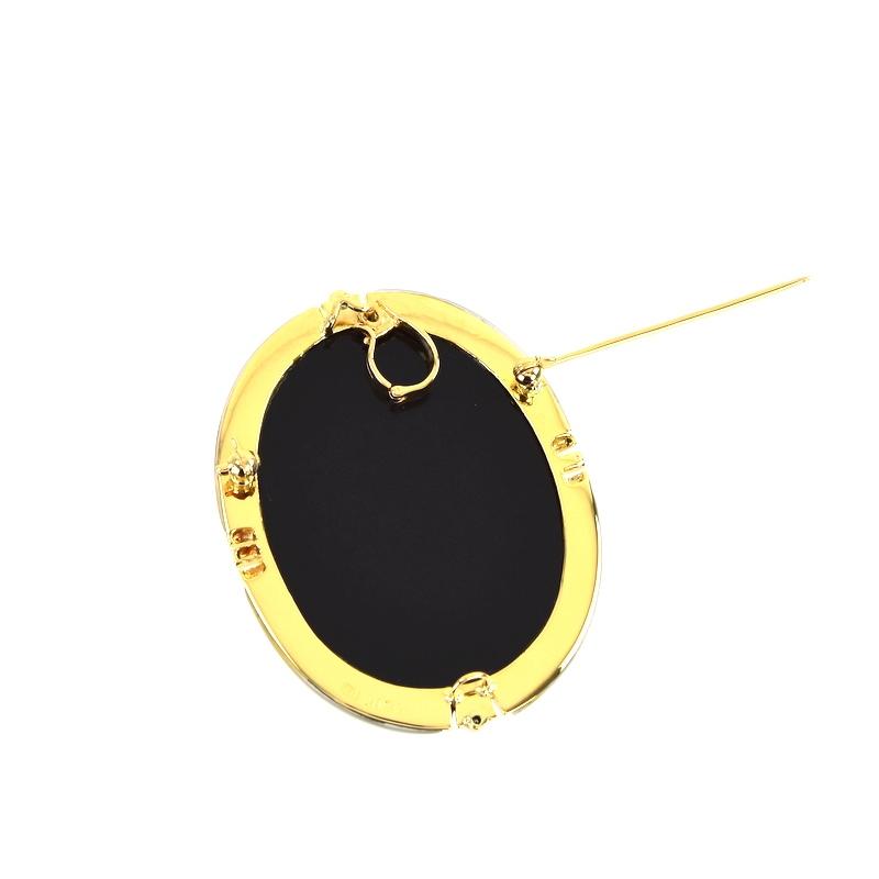 カメオ 2WAY ブローチ ペンダントトップ ブルー系 シェルフレーム