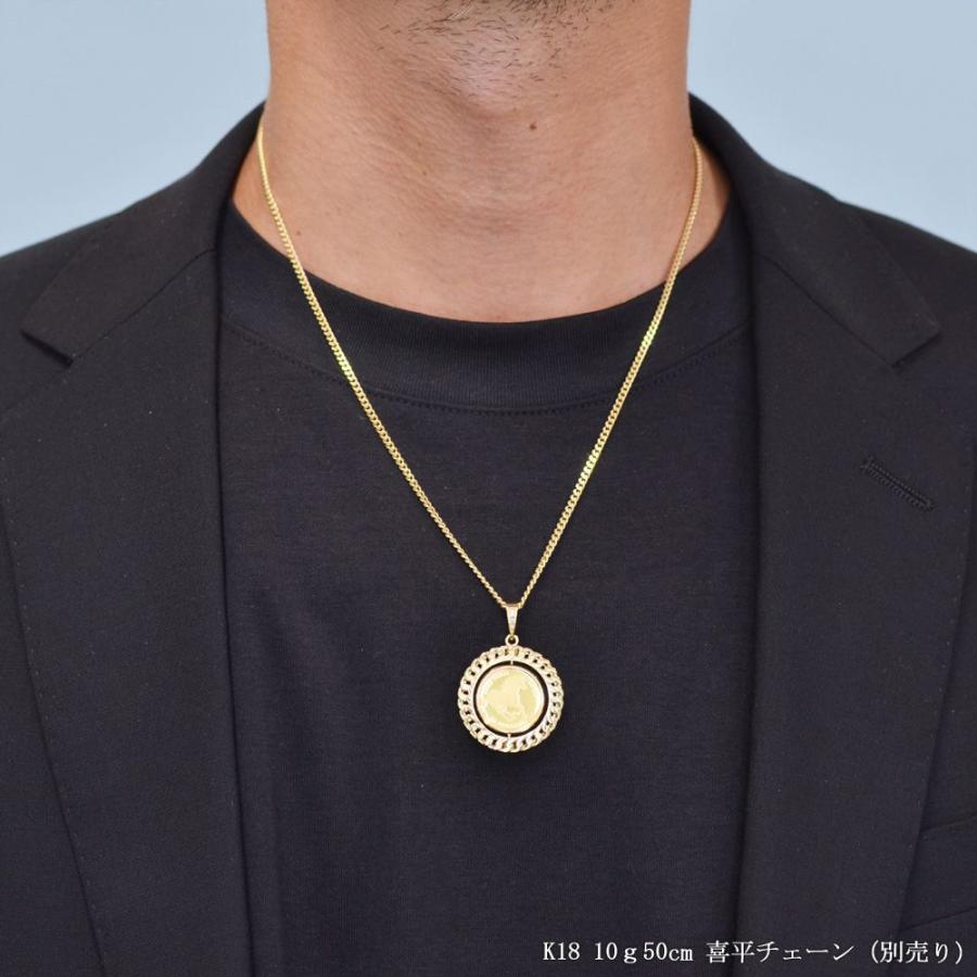 コインペンダントトップ メンズ K24 純金 1/10oz ツバルホース