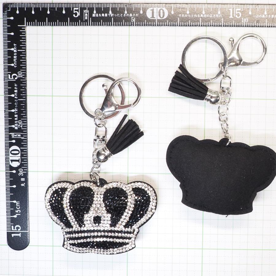 クラウン 王冠 バックチャーム キーホルダー ストラップ カットビーズ