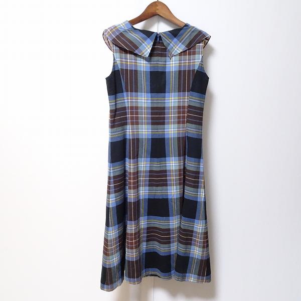 ヨークランド #snc YORKLAND ワンピース 11AR 青 茶 紺 ノースリーブ