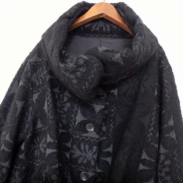 wnc ジウセンソユニコ 慈雨 Sensounico コート 40 黒 グレー 総柄