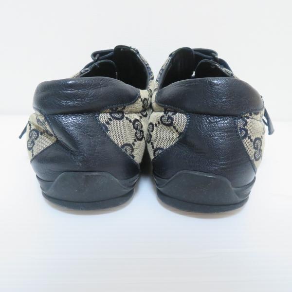 ans グッチ GUCCI シューズ 41 紺系 GG柄 ベルクロ マジックテープ