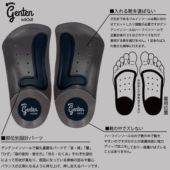 疲れにくい インソール 中敷き 外反母趾 genten 姿勢矯正 肩こり 首の