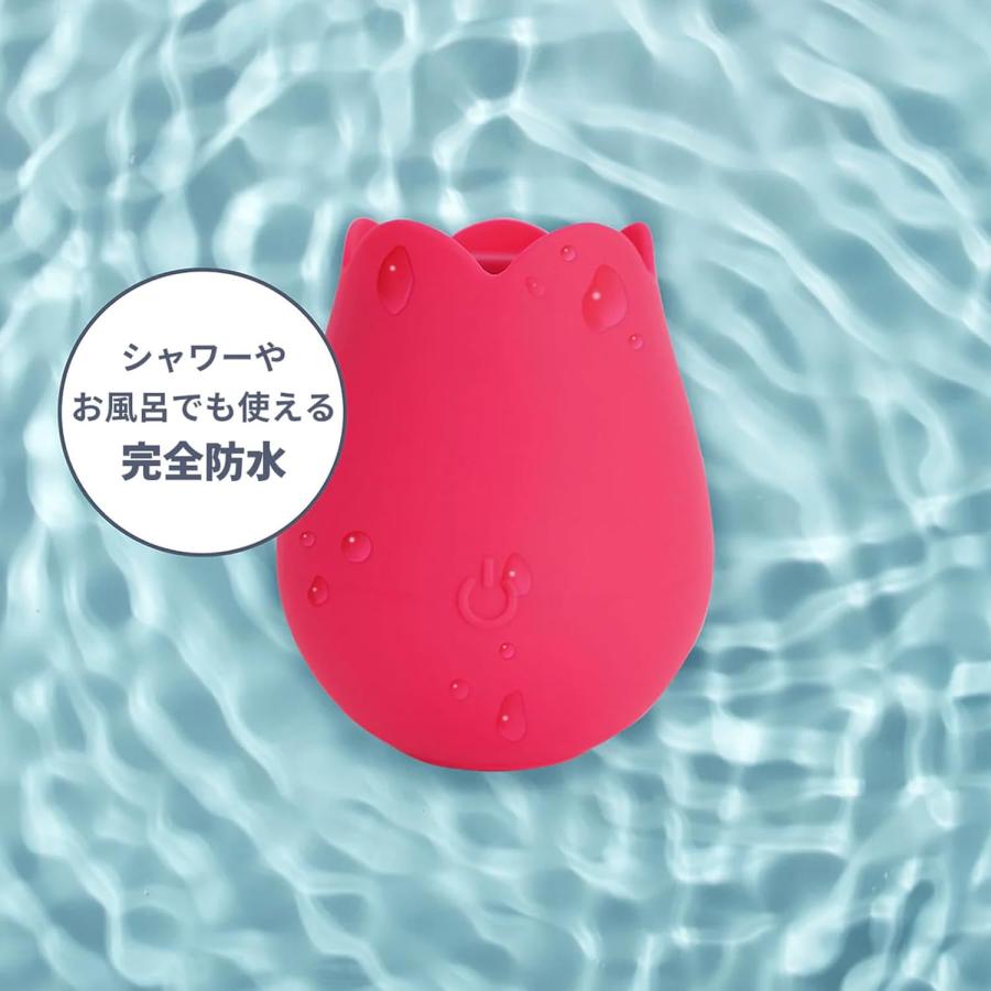 マッサージ器 ローズ レッド USB充電 10振動調節 静音 電動マッサージ