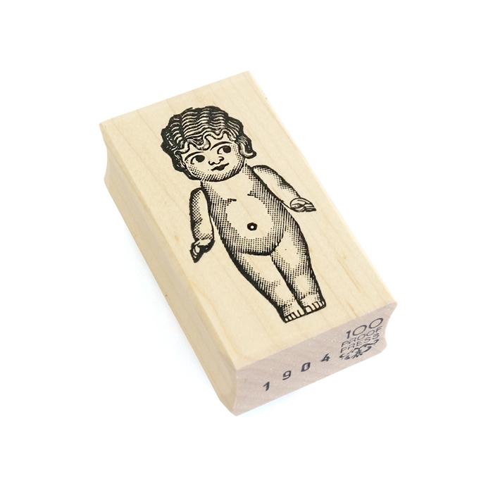 ラバースタンプ 100Proof Press #1904 Wavy Hair, Naked Doll ウェーブ