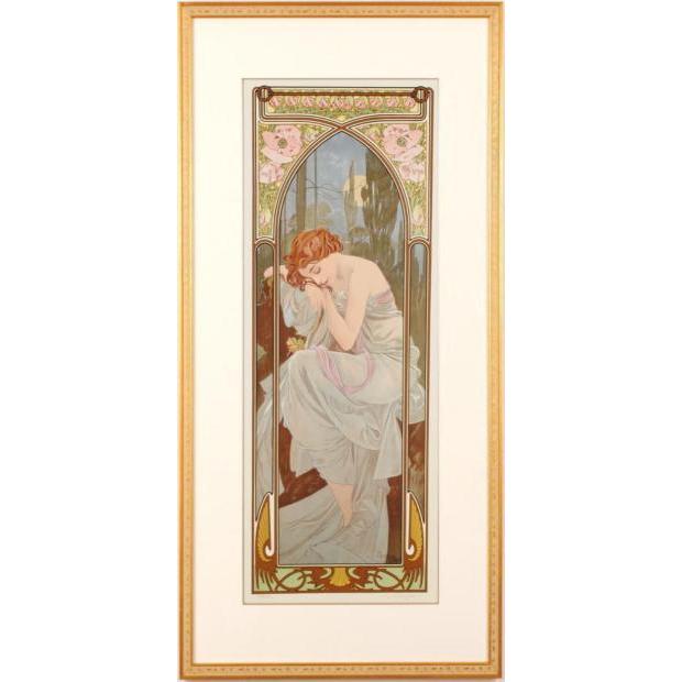 アルフォンス・ミュシャ 夜のやすらぎ アールヌーボー 絵画 インテリア