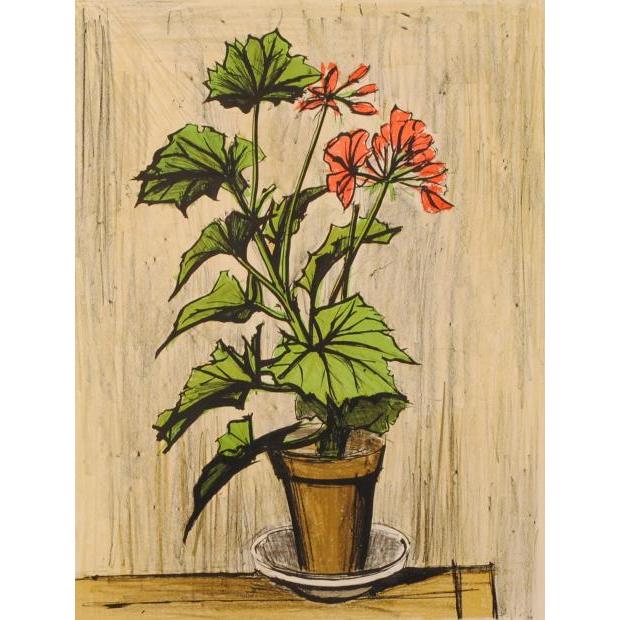 ベルナール・ビュッフェ ゼラニウム 花 絵画 静物画 インテリア