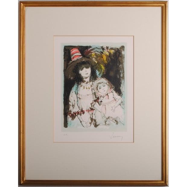 ジャン・ジャンセン 絵画 静物画 リトグラフ 版画 「二つの人形」 額