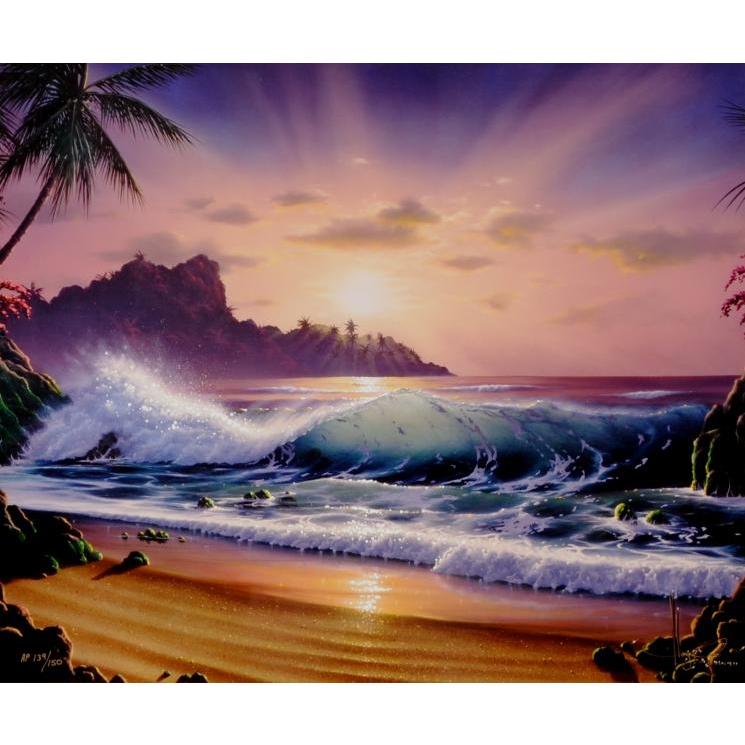 海 絵画 風景画 ハワイ インテリア プレゼント コレクション 版画