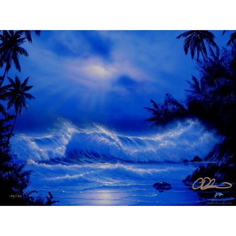 海 絵画 風景画 ハワイ ミクストメディア 版画 クリスチャン・リース