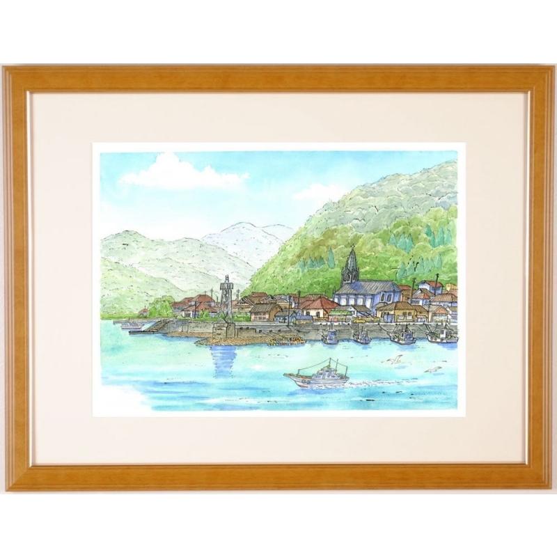 熊本 絵画 風景画 天草 世界遺産 絵 水彩画 ジークレー 版画 内藤謙一