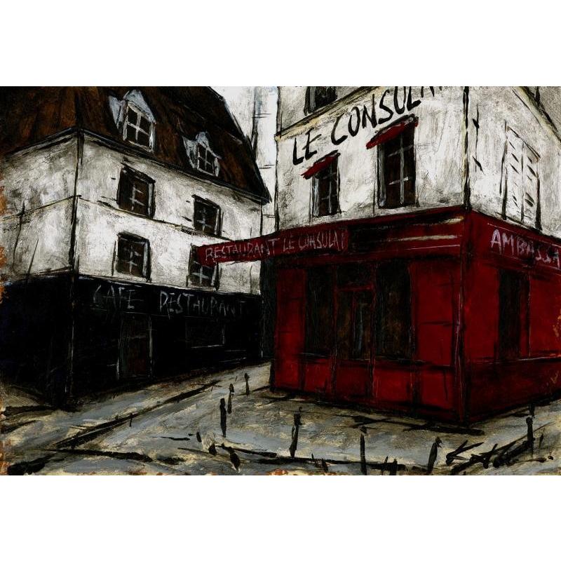 パリ 風景画 絵画 フランス 油絵 油彩画 中野克彦 「モンマルトル」 額