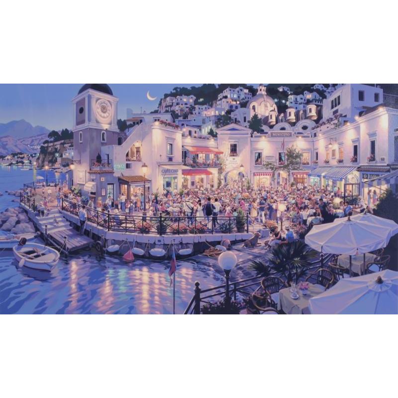 笹倉鉄平 カフェ・ベラ・ノッテ 海 絵画 風景画 イタリアカプリ島