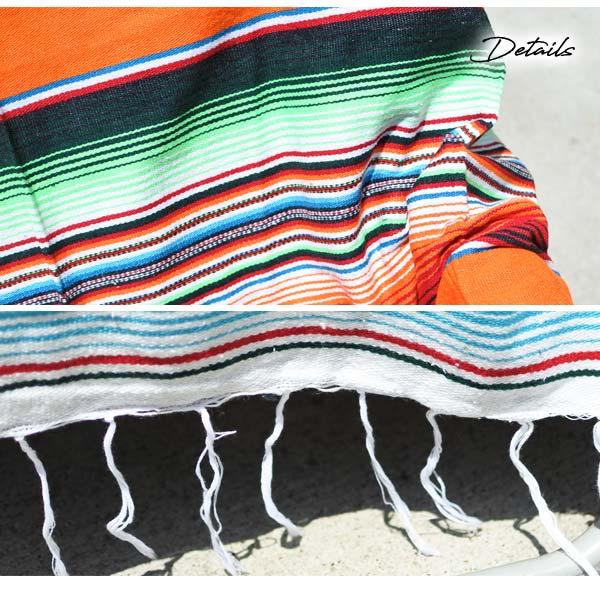サラペ マルチカラー N0.81 オレンジ メキシカン ラグ 大 大判 厚手