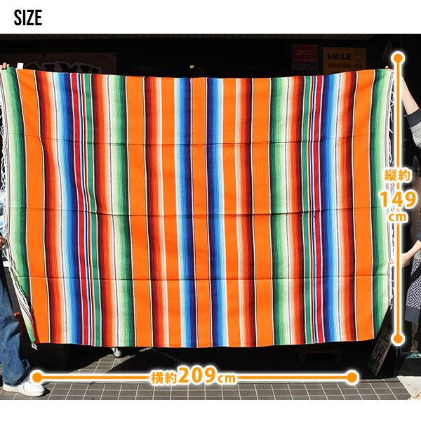 サラペ マルチカラー NO.31 メキシカン ラグ 大判 メキシコ オレンジ