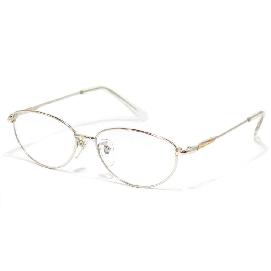 H-6265 K14WG/K18 【14金ホワイトゴールド眼鏡フレーム 飾り部分18金