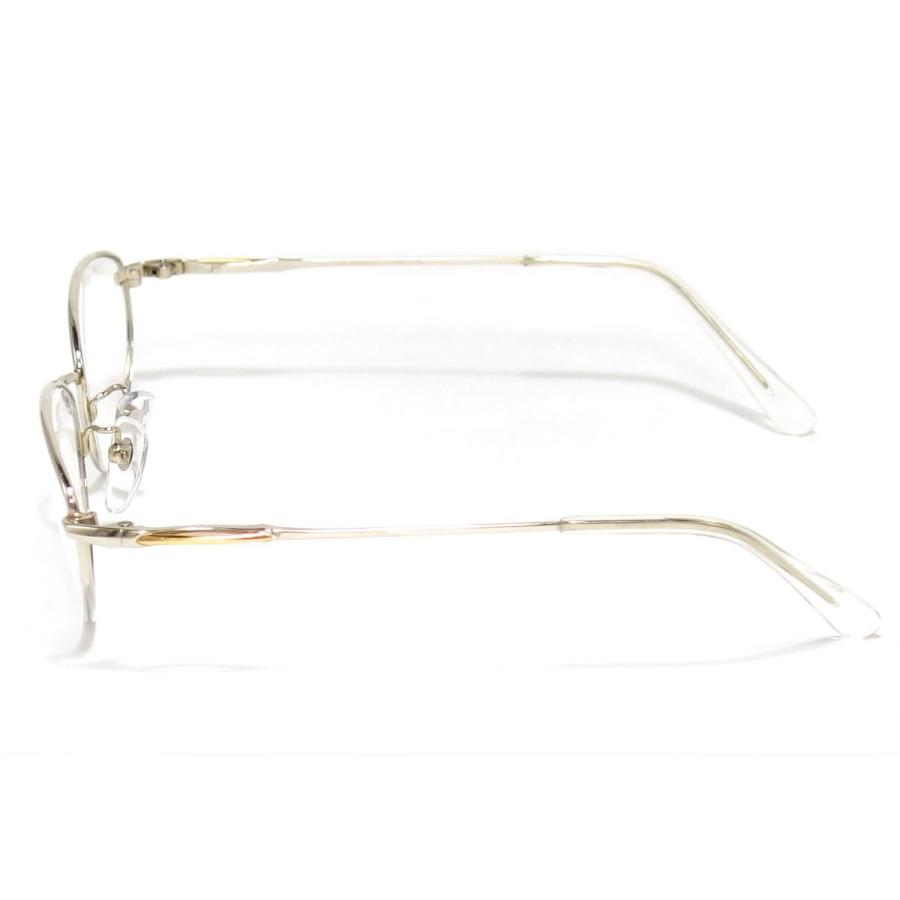 H-6265 K14WG/K18 【14金ホワイトゴールド眼鏡フレーム 飾り部分18金