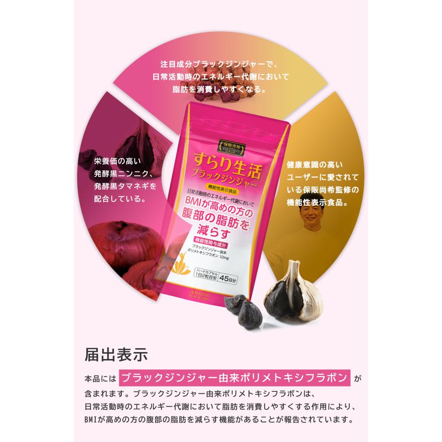 愛粧堂保阪流極すらり生活 機能性表示食品 45日分 BMIが高めの方