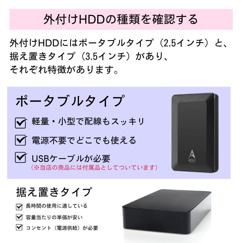 AIOLO INNOVATION 3年保証 外付けハードディスク 1TB ポータブル