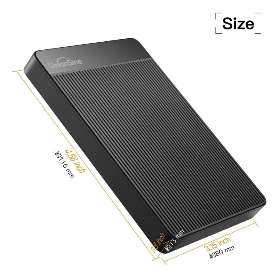 UnionSine 外付け ハードディスク 1TB 超薄型外付けHDD ポータブル 2.5