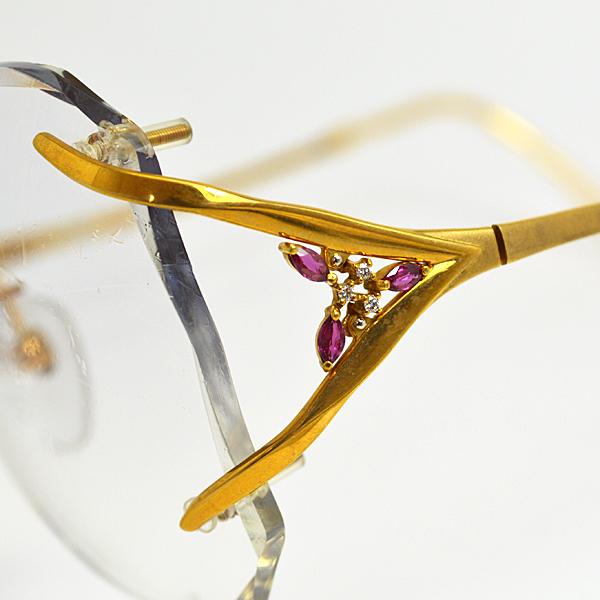 HOYA ○日本製 ホヤ/K18 18金 ゴールド メガネフレーム/ダイヤモンド