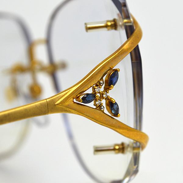 HOYA 高品質 ホヤ/K18 18金 ゴールド メガネフレーム/ダイヤモンド