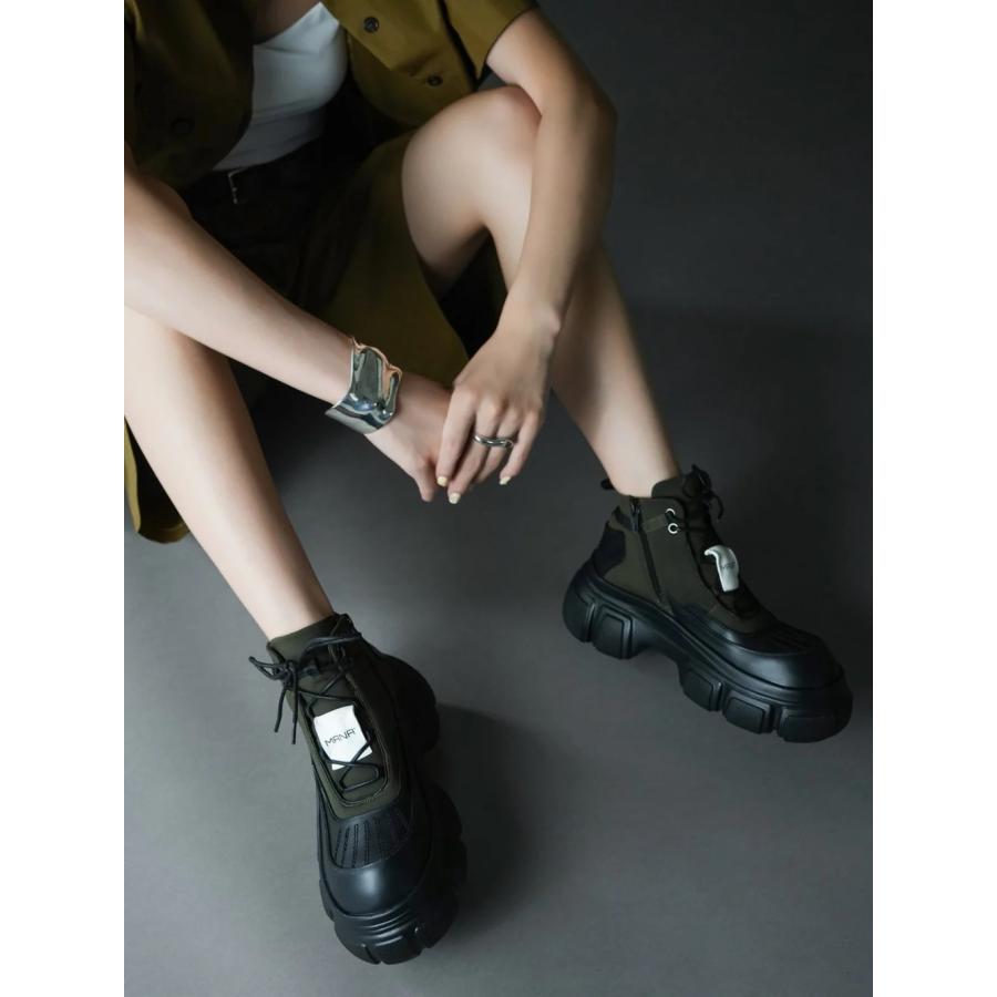 MANA（マナ） オールウェザーワークブーツ 撥水 晴雨兼用 厚底