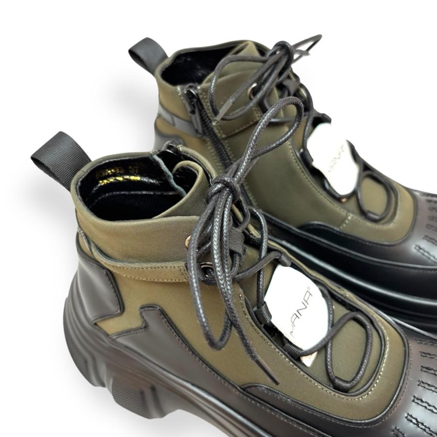 MANA（マナ） オールウェザーワークブーツ 撥水 晴雨兼用 厚底