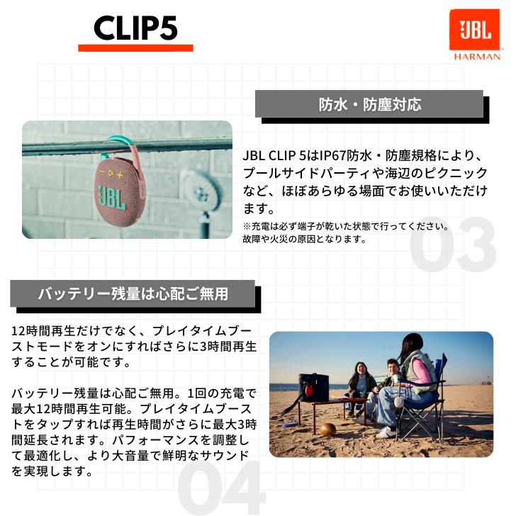 JBL（ジェイビーエル） CLIP5 ポータブルスピーカー 防水 Bluetooth