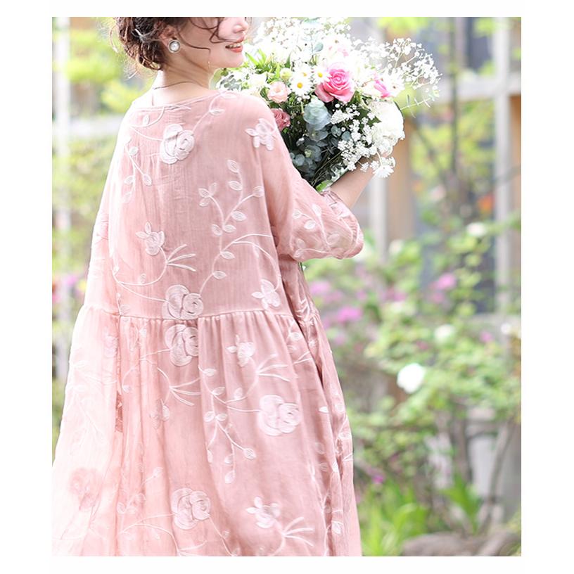 Sawa a la mode（サワアラモード） ワンピース 赤系 5・7分袖