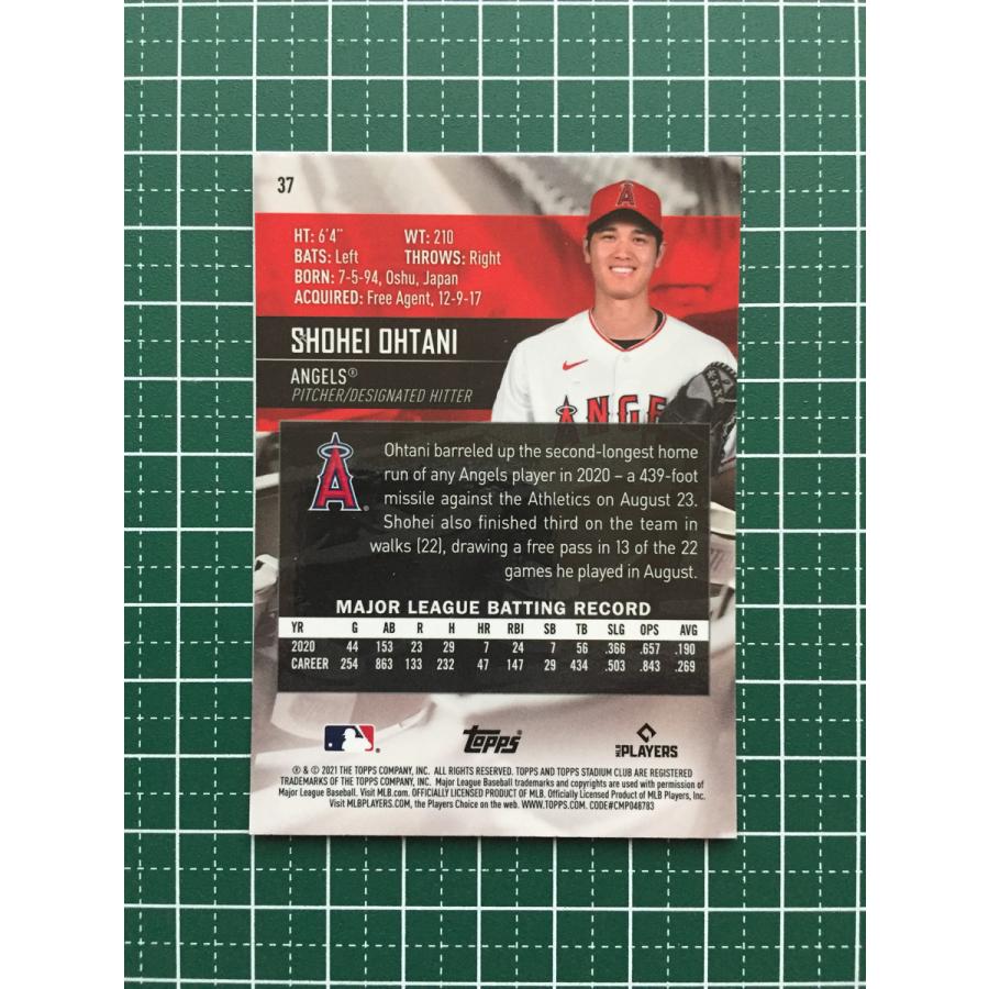 ☆TOPPS MLB 2021 STADIUM CLUB CHROME #37 大谷翔平／SHOHEI OHTANI