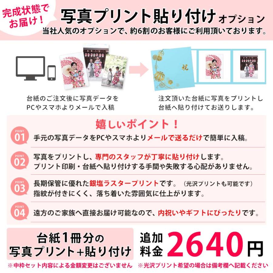 クラウンハート 写真台紙 名入れ 3面6切 a4 2l l【シンプル 中枠白色