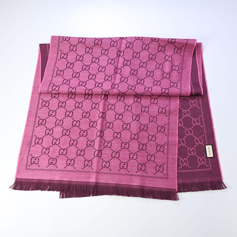 GUCCI（グッチ） ストール マフラー メンズ レディース GG柄 ピンク