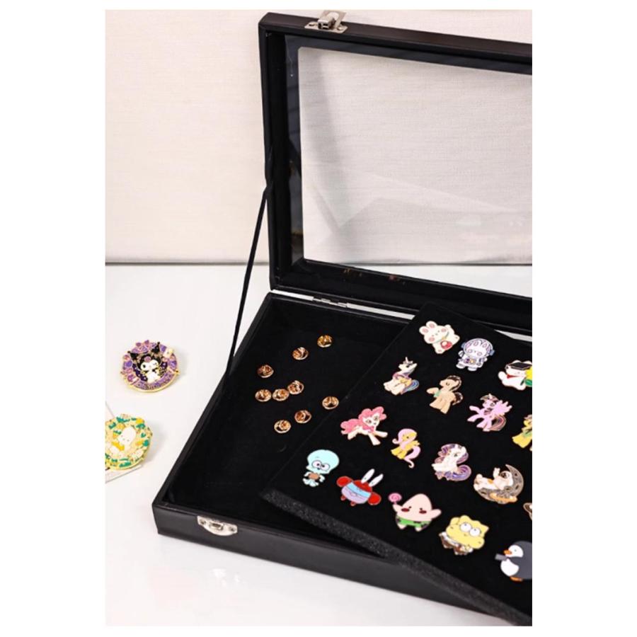 ピンズフレーム 木製 ピンバッジケース ピンディスプレイケース ピン缶