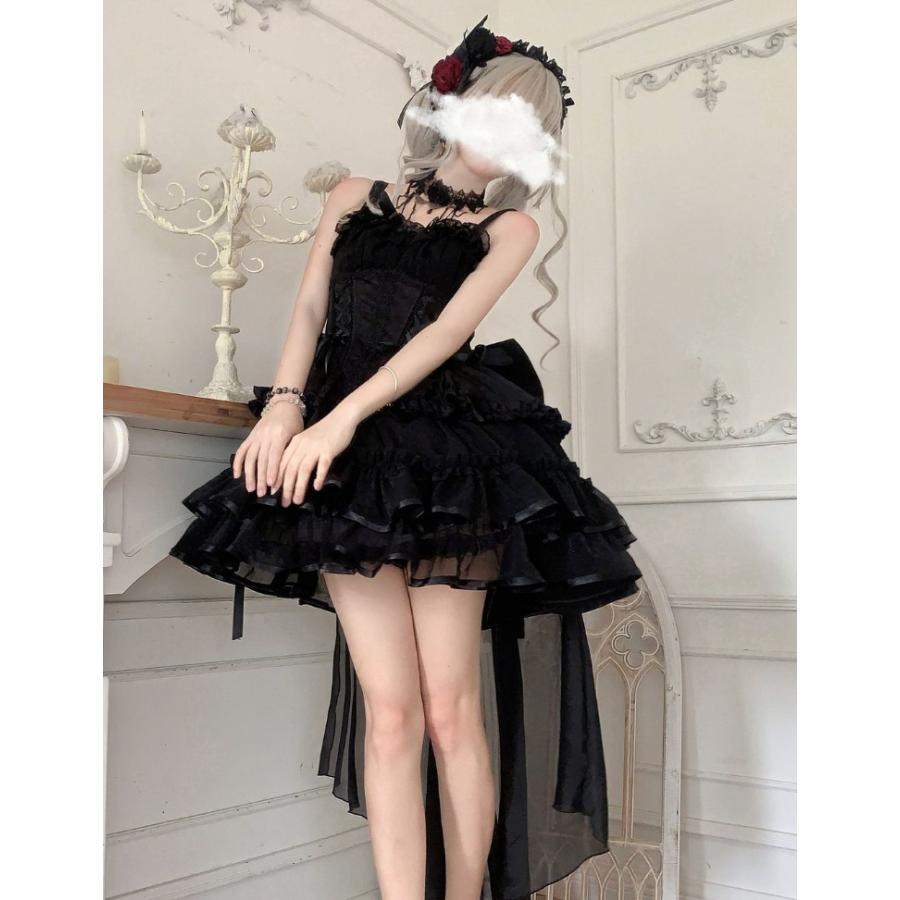 新作 ゆめかわいい ロリータ ドレス ミニ丈 ジャンパースカート