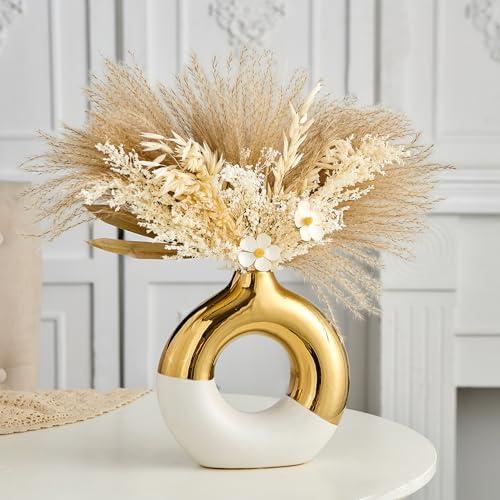 並行輸入品】セラミック ドーナツ花瓶 長さ8インチ x 高さ8インチ 白と