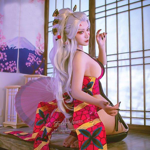 鬼滅の刃 風 堕姫（だき） コスプレ衣装 ウィッグ 髪飾り cosplay