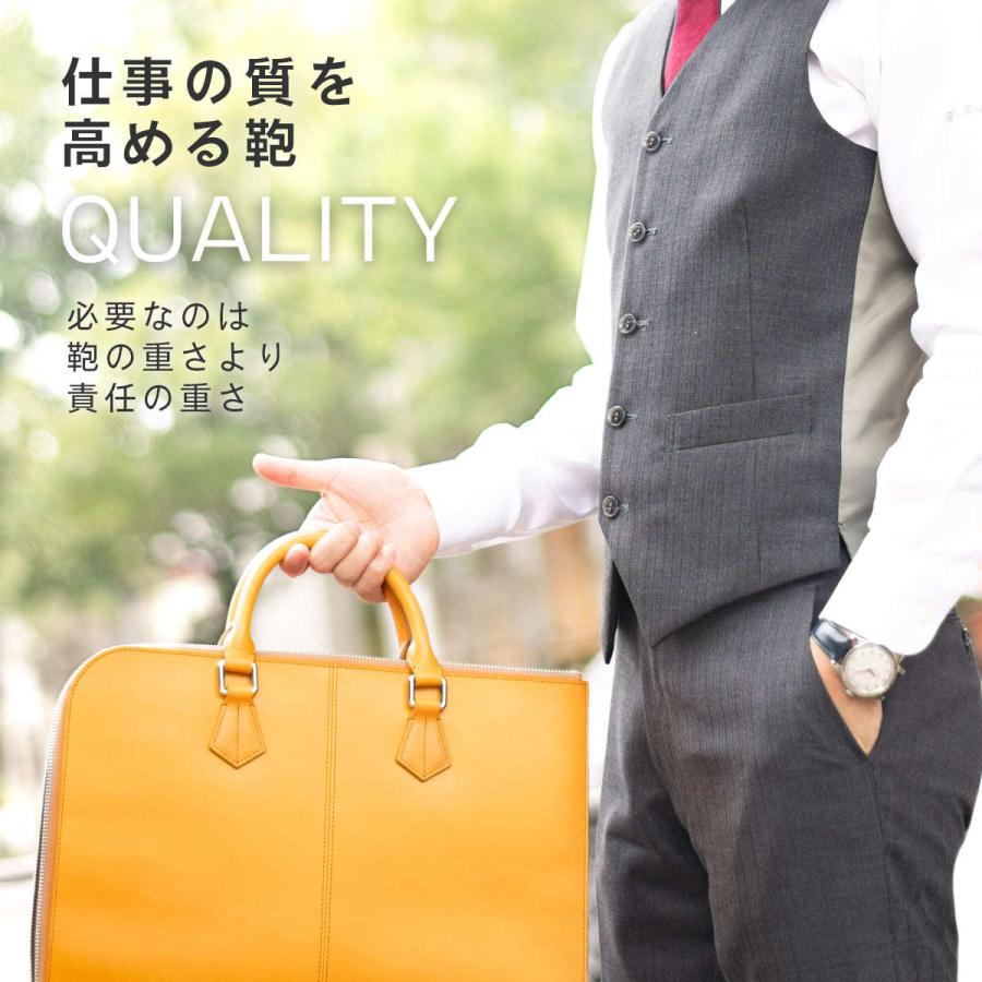 DomTeporna Italy 本革 ビジネスバッグ メンズ 薄型 薄い 軽量 牛革