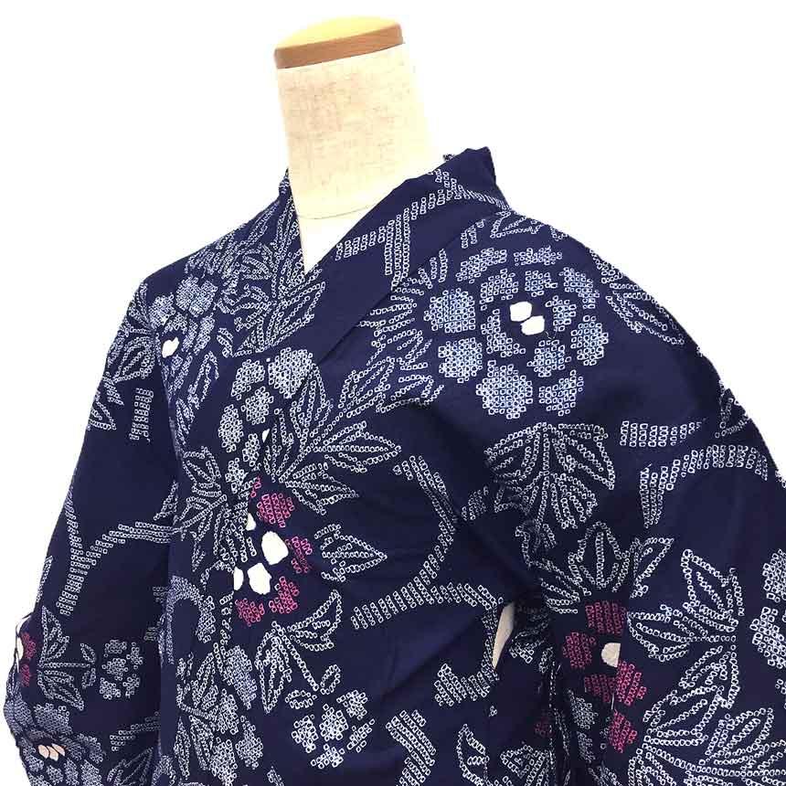 京やI495 本絞り 高級絞りの浴衣 有松絞り 有松鳴海絞 愛知県絞工業