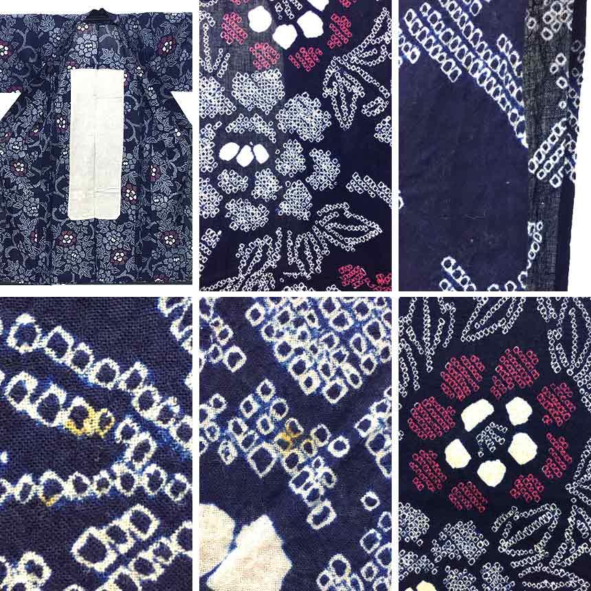 京やI495 本絞り 高級絞りの浴衣 有松絞り 有松鳴海絞 愛知県絞工業